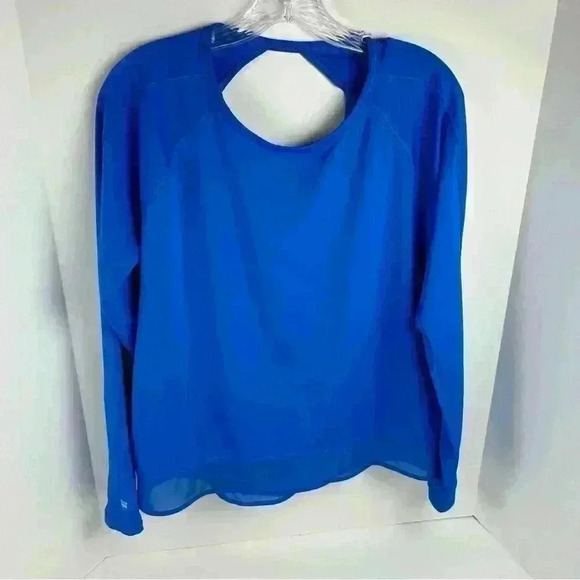 FILA Sport Women's Long Sleeve Top Blue M Moisture-Wicking Quick-Dry Open Back - Picture 1 of 8